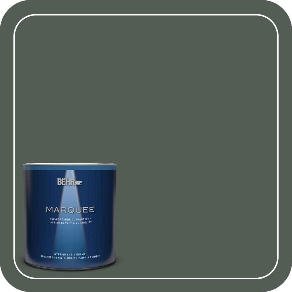 BEHR MARQUEE 1 qt. #700F-7 Evergreen Bough Satin Enamel Interior Paint & Primer