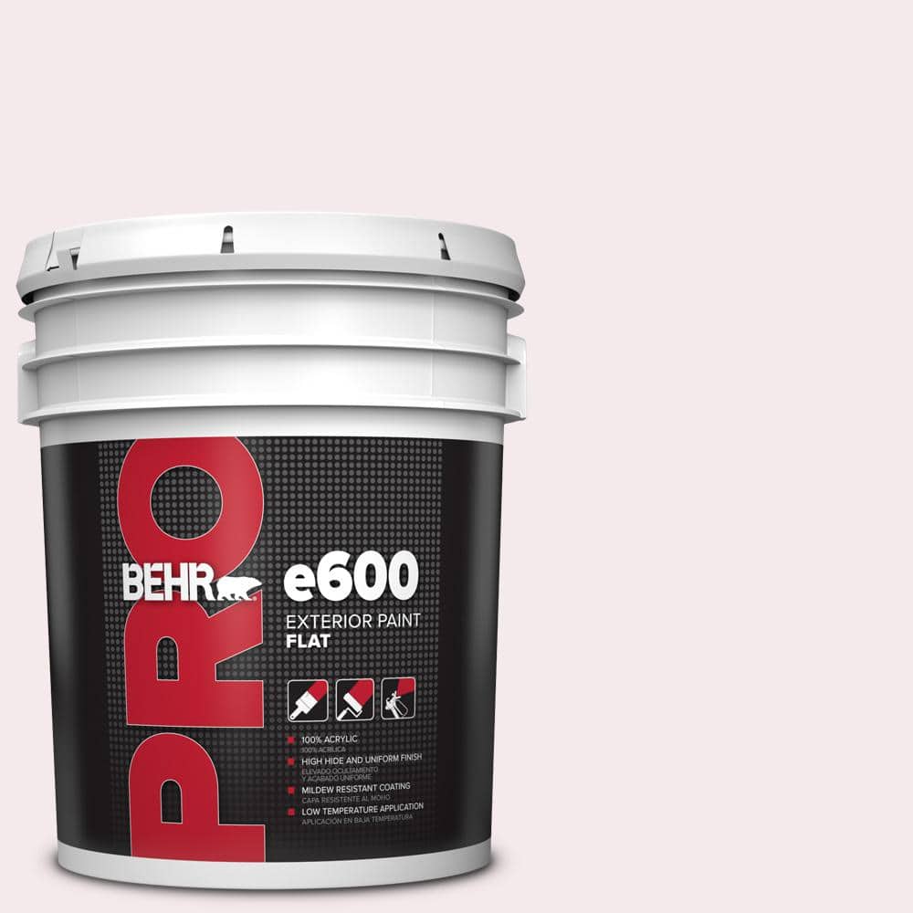 BEHR PRO 5 gal. #100A-1 Barely Pink Flat Exterior Paint