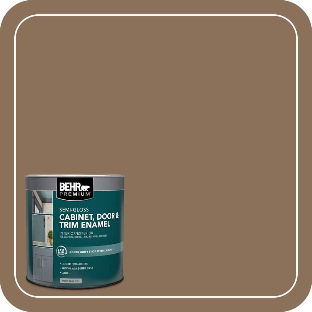 BEHR PREMIUM 1 qt. #280F-6 Sweet Georgia Brown Semi-Gloss Enamel Interior/Exterior Cabinet, Door & Trim Paint