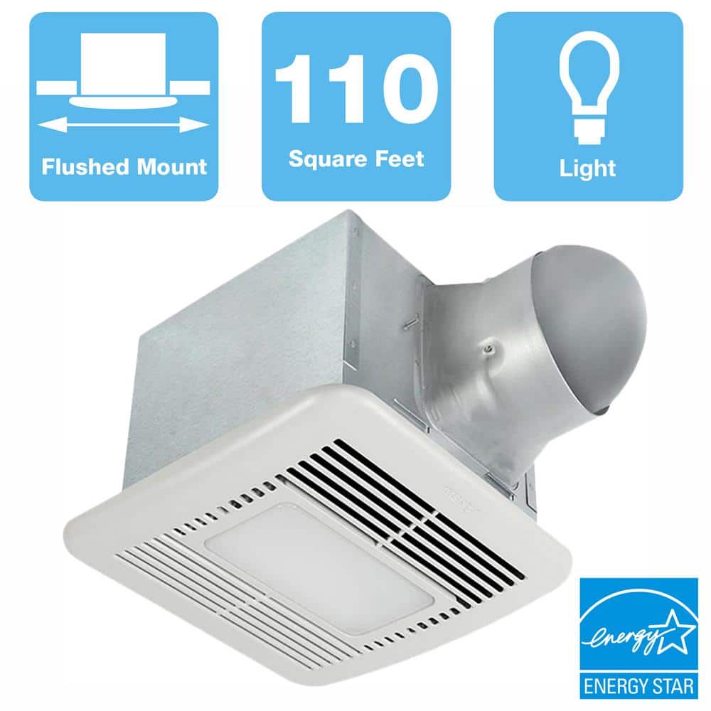 Delta Breez Signature 80/110 CFM Adjustable Speed Ceiling Bathroom Exhaust Fan with Dimmable LED Light, ENERGY STAR (2)