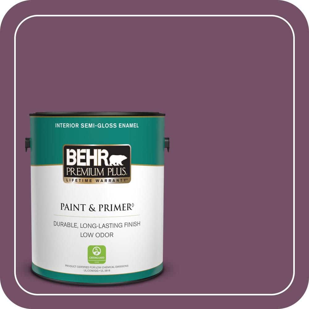 BEHR PREMIUM PLUS 1 gal. #690D-7 Radicchio Semi-Gloss Enamel Low Odor Interior Paint & Primer
