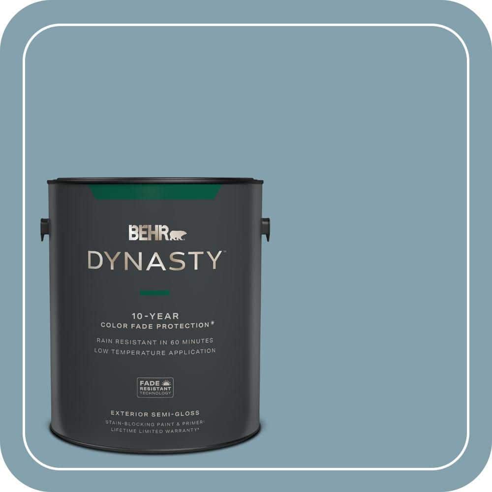 BEHR DYNASTY 1 gal. #T14-14 Cloisonne Blue Semi-Gloss Enamel Exterior Stain-Blocking Paint & Primer