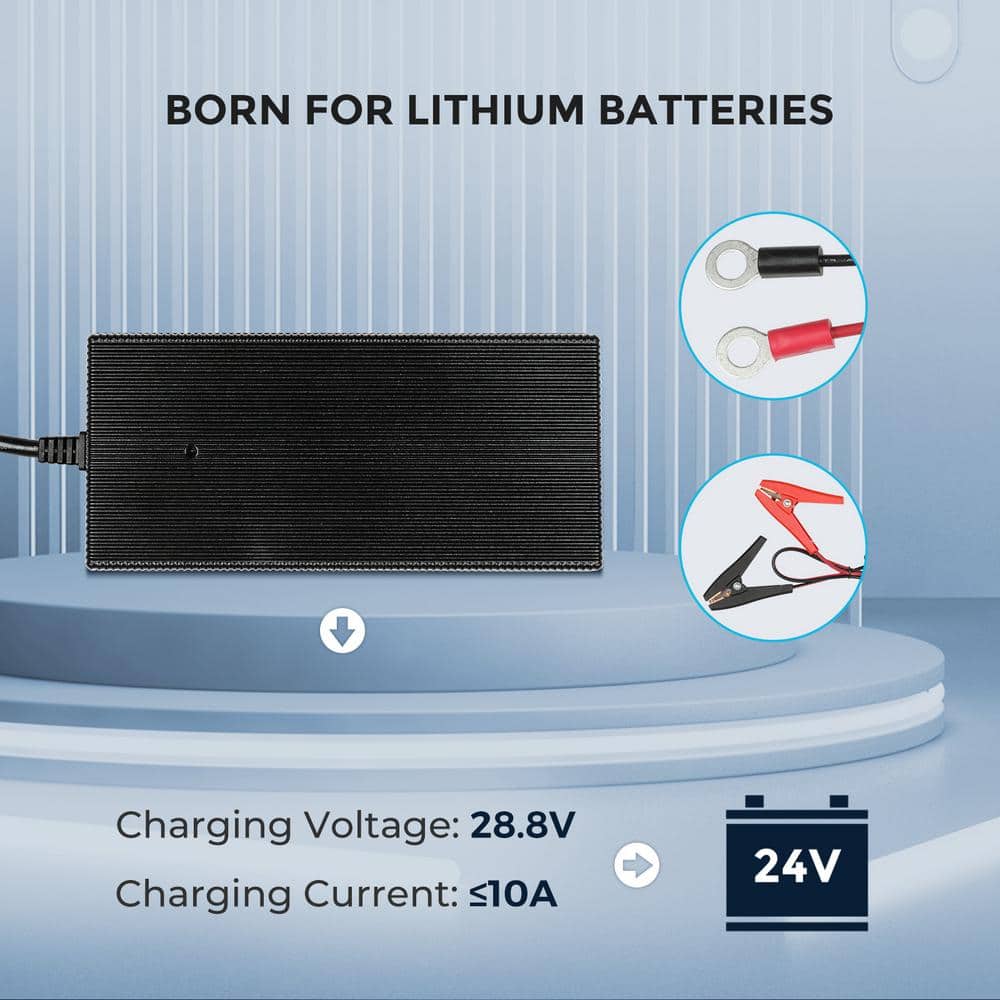 Renogy 24V 10A 240-Watt AC-to-DC LFP Portable Solar Battery Charger Plug-and-Play (2)