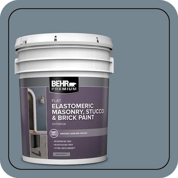 BEHR PREMIUM 5 gal. #N480-5 Adirondack Blue Elastomeric Masonry, Stucco and Brick Exterior Paint (2)