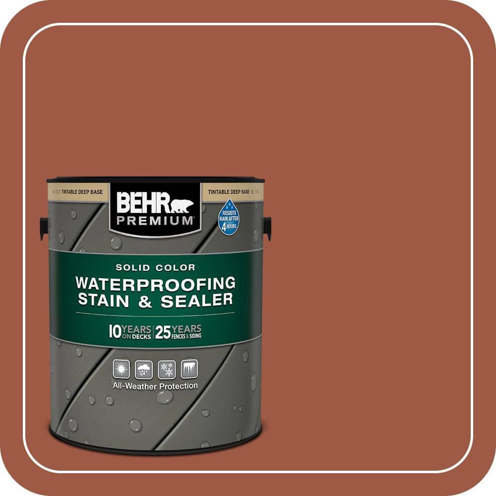 BEHR PREMIUM 1 gal. #PFC-15 Santa Fe Solid Color Waterproofing Exterior Wood Stain and Sealer