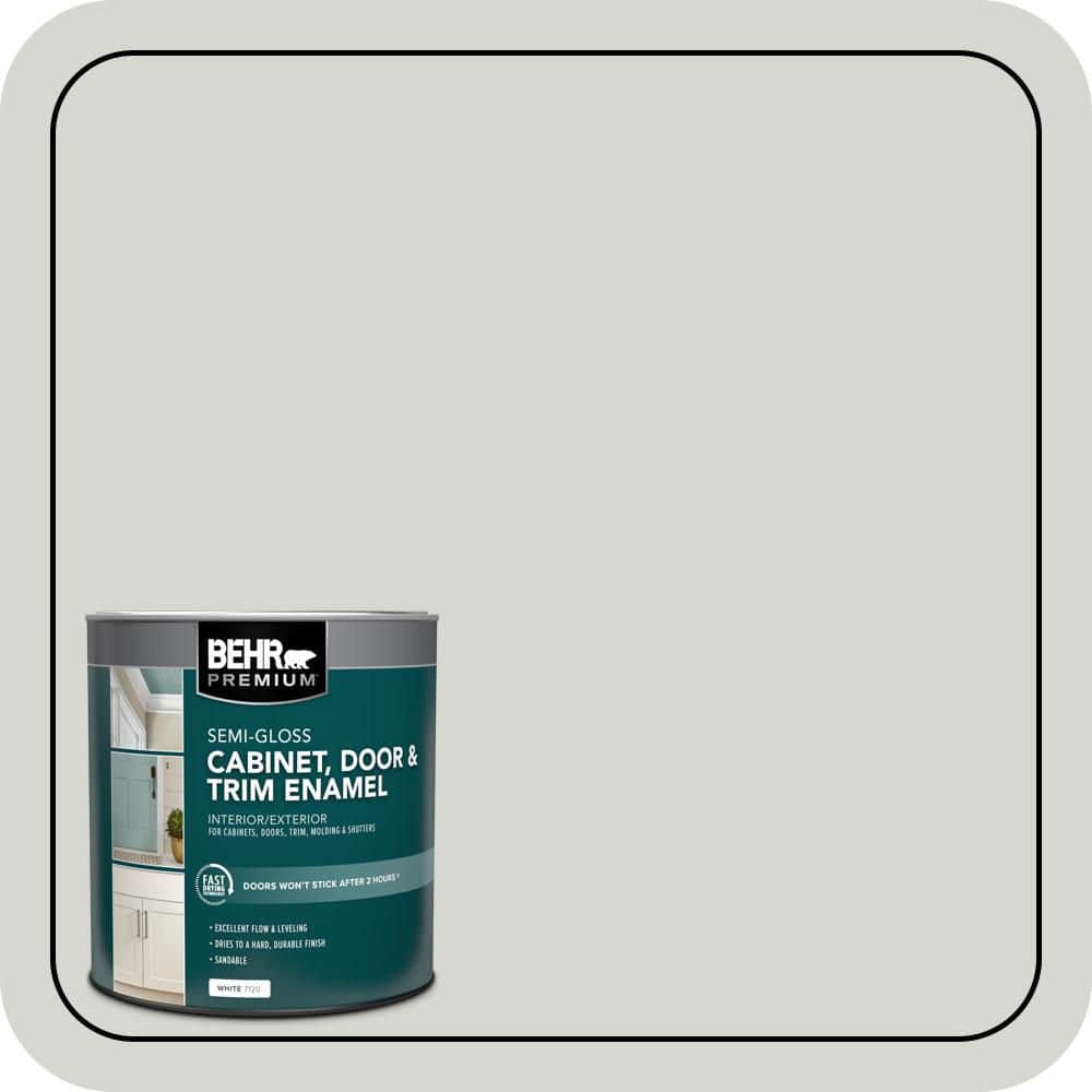 BEHR PREMIUM 1 qt. #N380-1 Mortar Semi-Gloss Enamel Interior/Exterior Cabinet, Door & Trim Paint