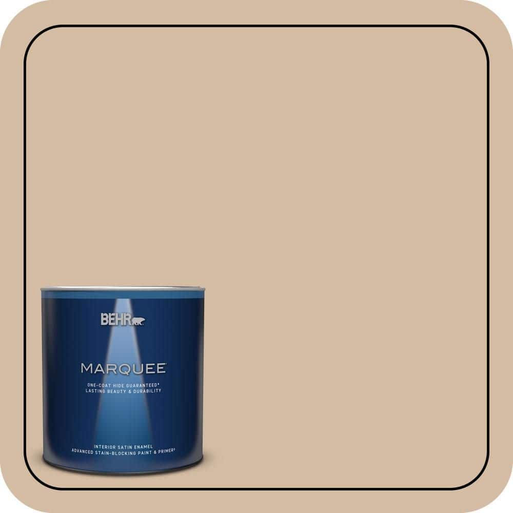 BEHR MARQUEE 1 qt. #PWL-86 Nutty Beige Satin Enamel Interior Paint & Primer