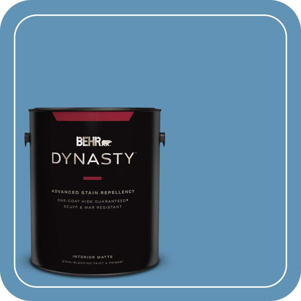 BEHR DYNASTY 1 gal. #MQ5-56 Empire Blue One-Coat Hide Matte Interior Stain-Blocking Paint & Primer