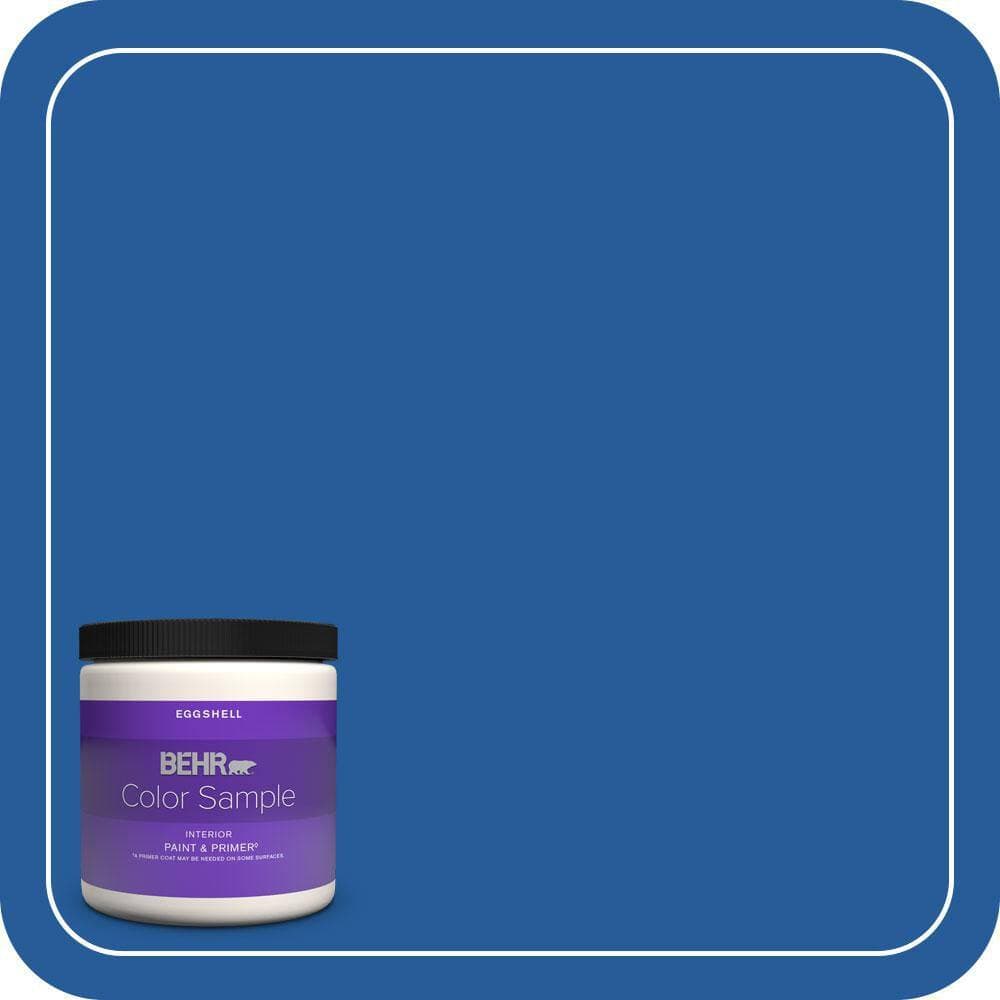 BEHR PREMIUM PLUS 8 oz. #P510-7 Beacon Blue Eggshell Enamel Interior Paint & Primer Color Sample