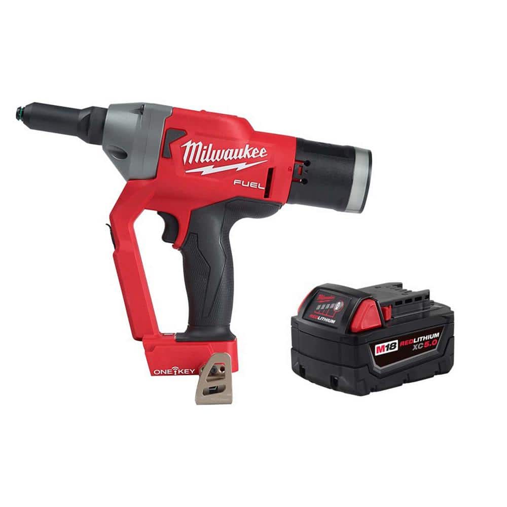 Milwaukee M18 FUEL ONE-KEY 18V Lith-Ion Cordless Rivet Tool w/ (1) 5.0 Ah Battery (1)