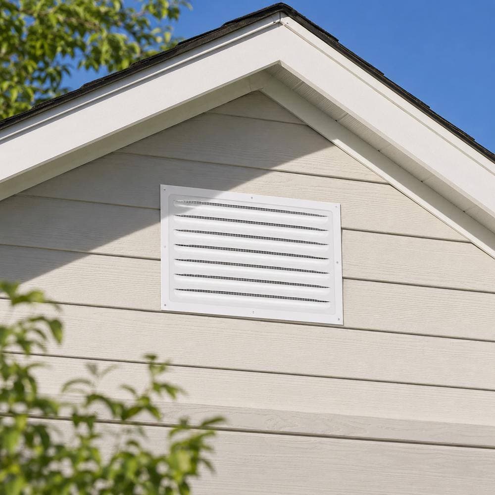 Unbranded 8 in x 12 in White Metal Gable Vent Louver Grille with Screen Mesh for Attic Shed Garage Moisture Guard 2 Pack (2)