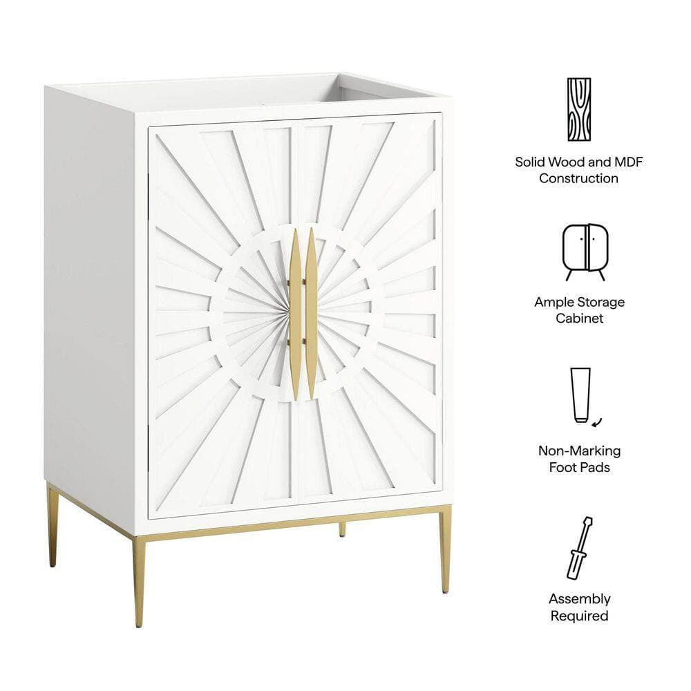 MODWAY Awaken 23.3 in. Bath Vanity Cabinet without Top in White - Sink Basin Not Included (2)
