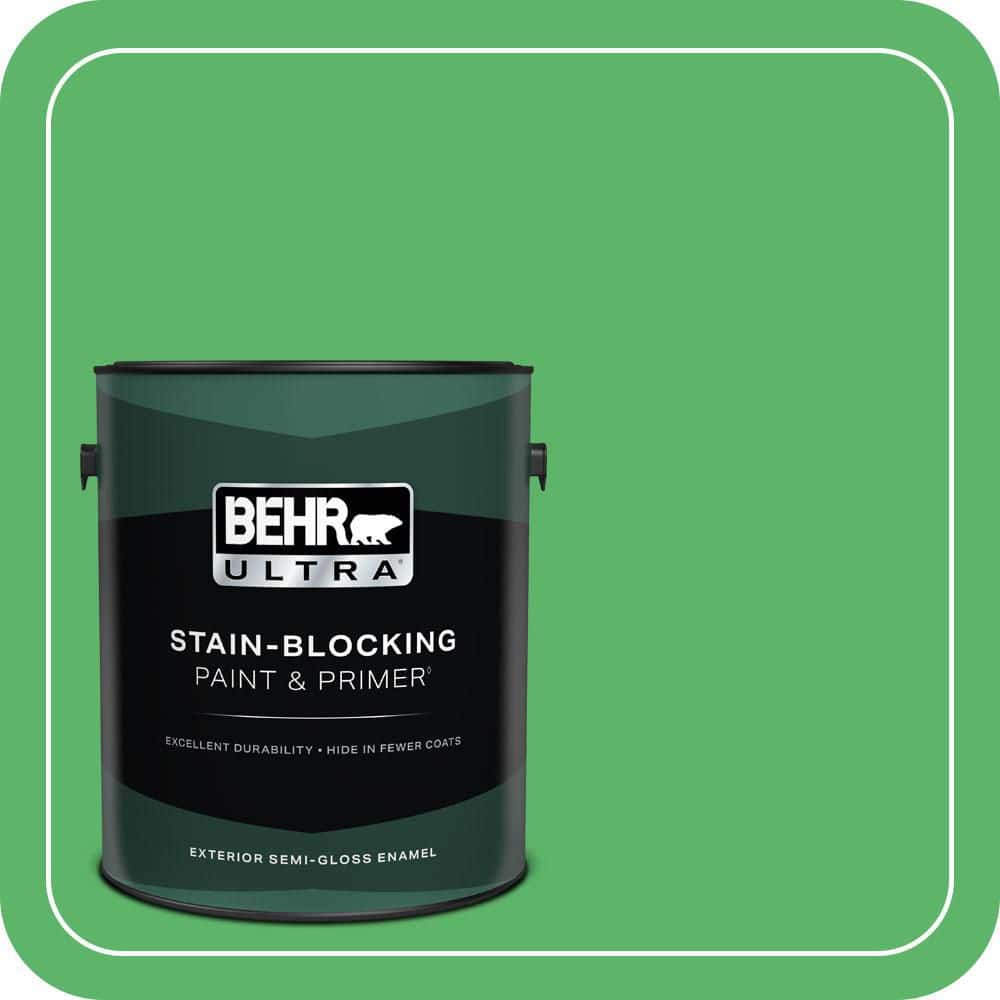 BEHR ULTRA 1 gal. #P390-6 Lawn Party Semi-Gloss Enamel Exterior Paint & Primer
