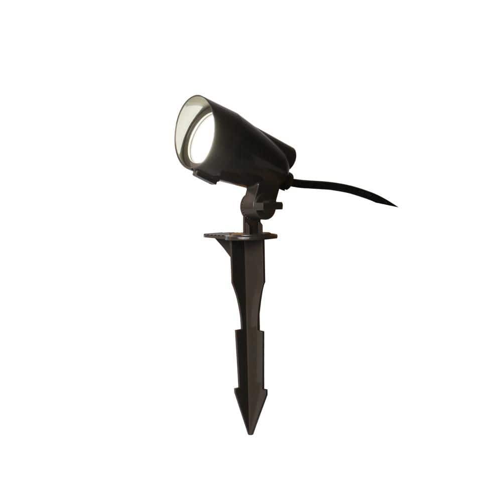 Commercial Electric 650 Lumens Bronze Metal Plug-in LED Outdoor Spotlight with 5CCT Integrated Bulb 1-Pack (4)