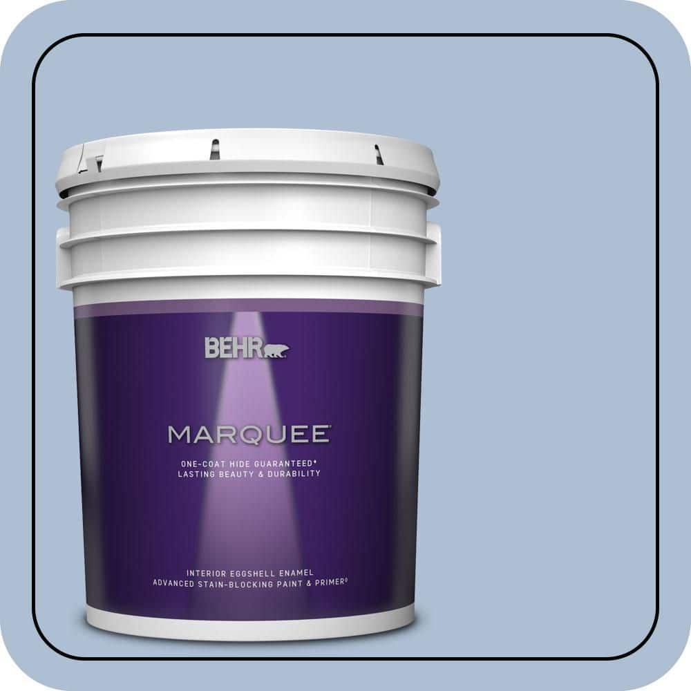 BEHR MARQUEE 5 gal. #580E-3 Sweet Blue Eggshell Enamel Interior Paint & Primer