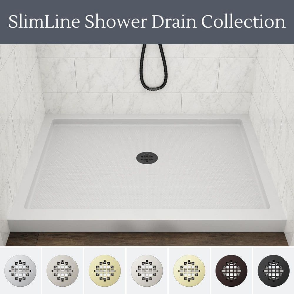 DreamLine SlimLine 2 in. Round Shower Drain, Matte Black (2)