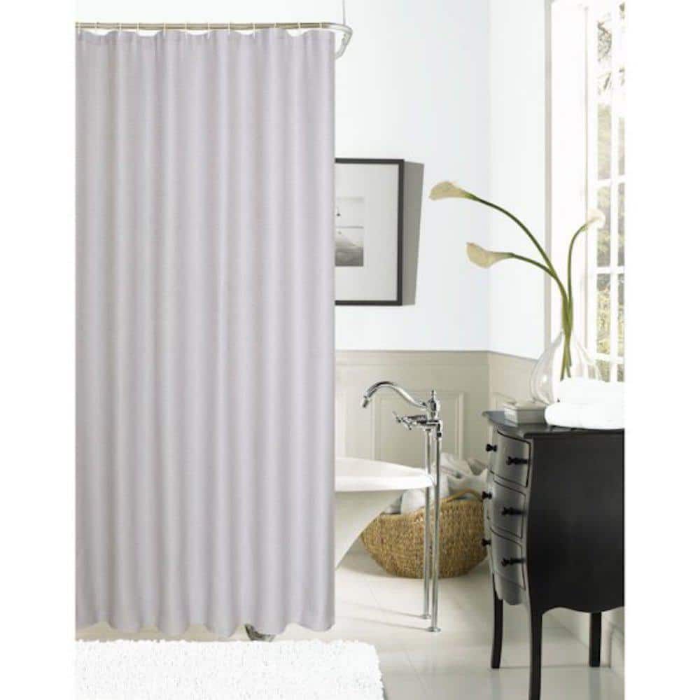 Dainty Home Exclusive Spa 251 Hotel Collection 72 in. Alloy Grey Waffle Shower Curtain (1)