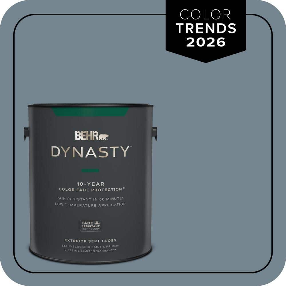BEHR DYNASTY 1 gal. #N480-5 Adirondack Blue Semi-Gloss Enamel Exterior Stain-Blocking Paint & Primer
