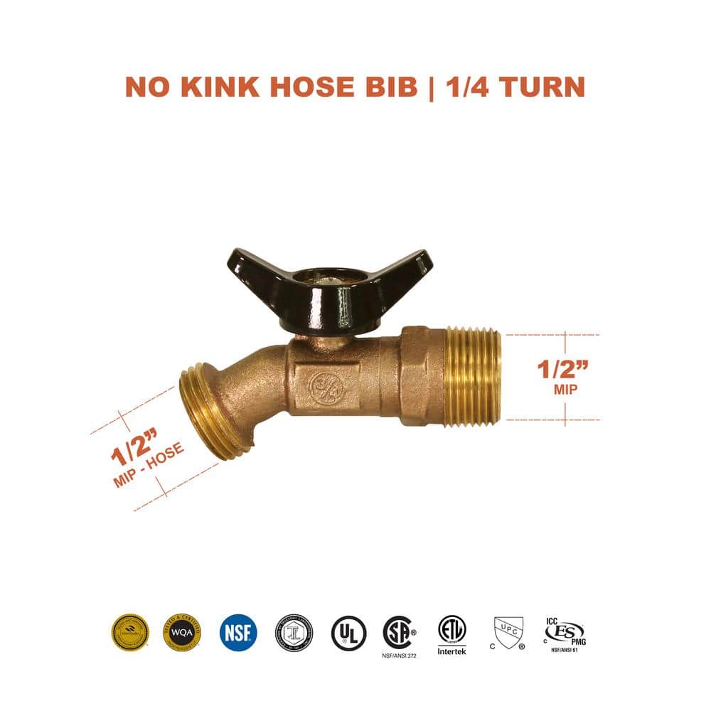 PLUMBFLEX . Inlet MHT Outlet No Kink Quarter-Turn Sillcock Hose Bibb; Cast Brass (3)