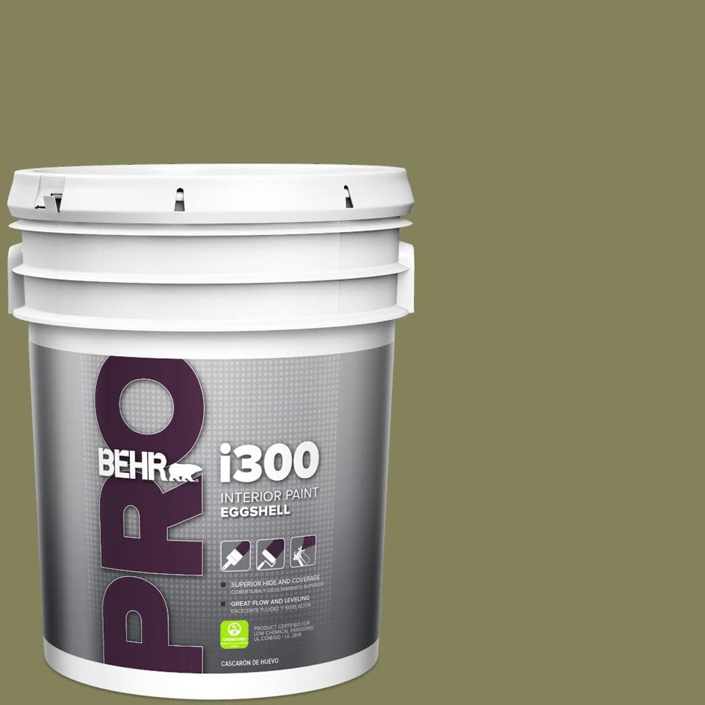 BEHR PRO 5 gal. #PMD-47 Martini Olive Eggshell Interior Paint