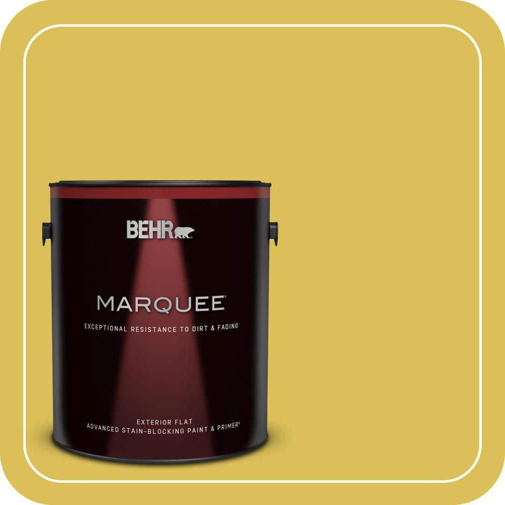 BEHR MARQUEE 1 gal. #P320-6A Flustered Mustard Flat Exterior Paint & Primer