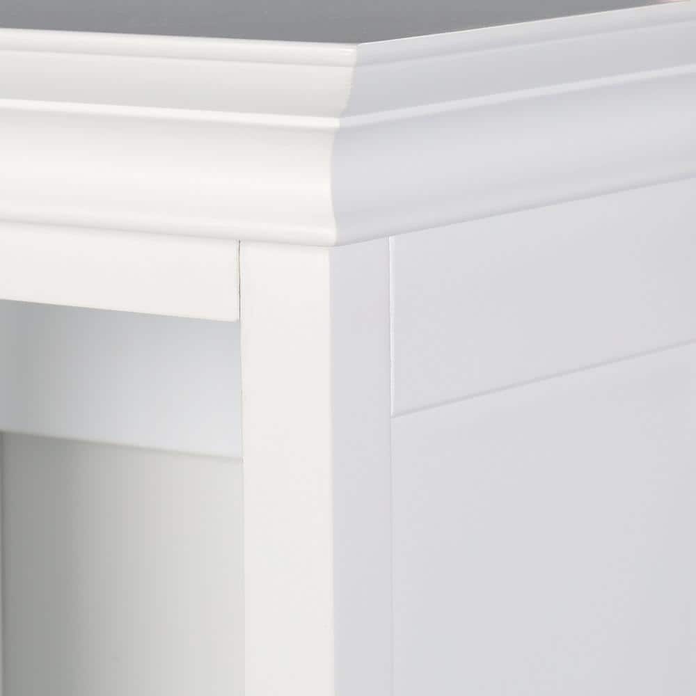 Home Decorators Collection Hampton Harbor 15 in. W x 10 in. D x 68 in. H White Freestanding Linen Cabinet (3)