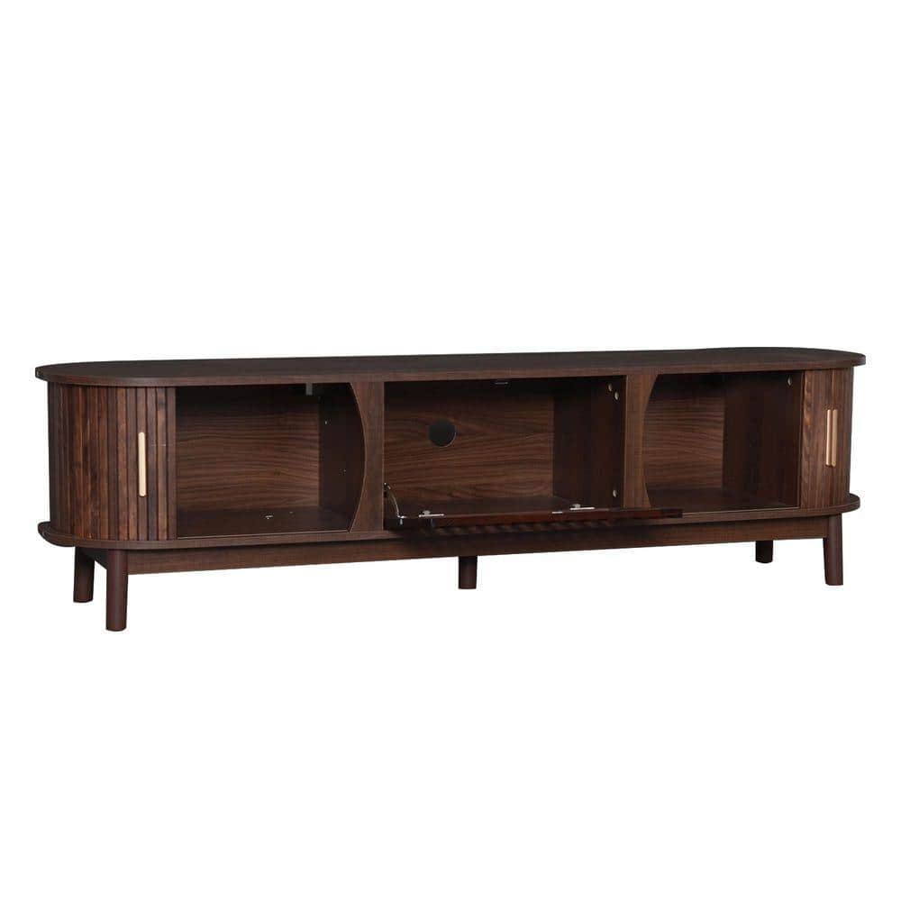COWLOWN 66.92 in. W x 15.55 in. D x 18.11 in. H Bathroom Dark Brown Linen Cabinet (1)