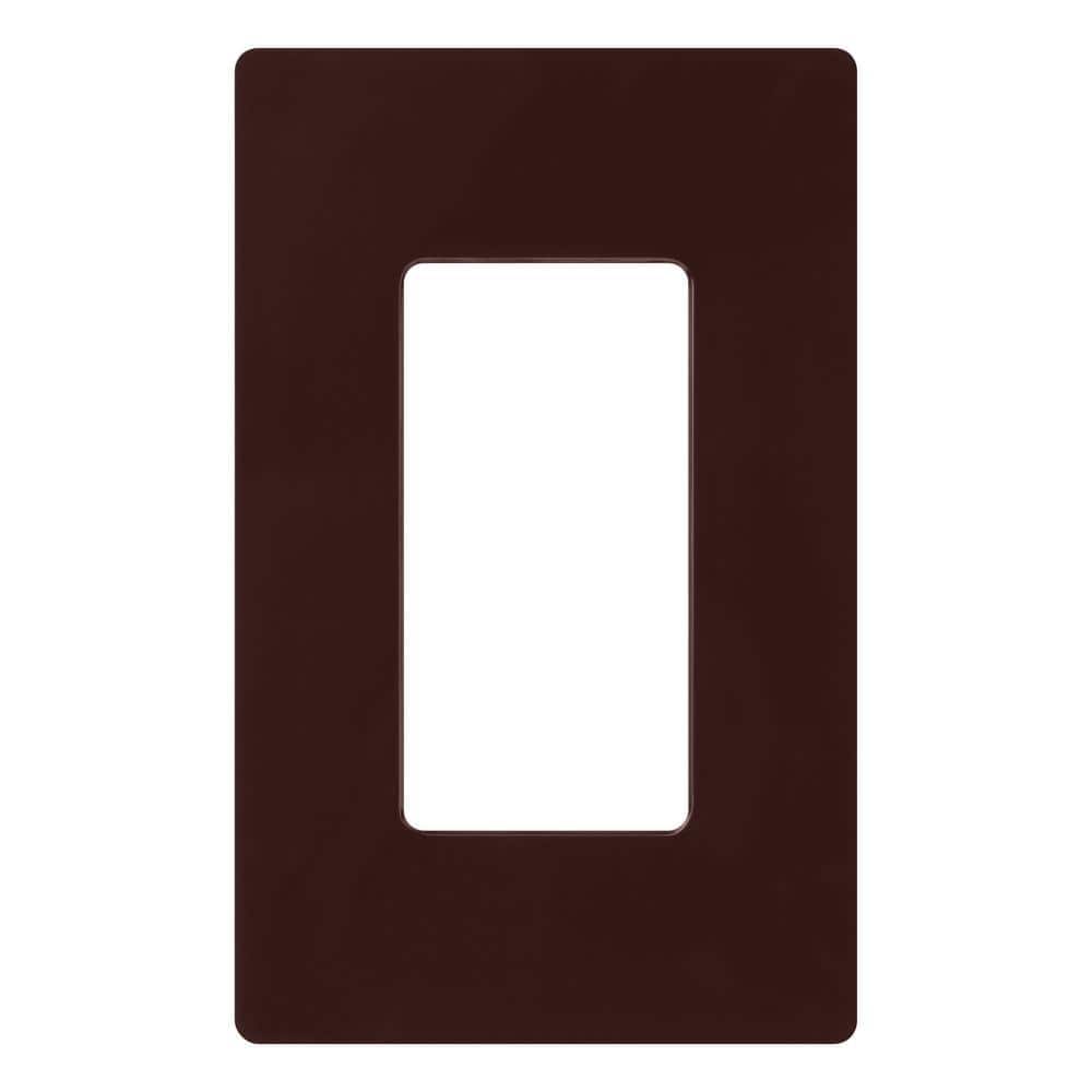 Lutron Claro 1 Gang Wall Plate for Decorator/Rocker Switches, Gloss, Brown (CW-1-BR) (1-Pack)