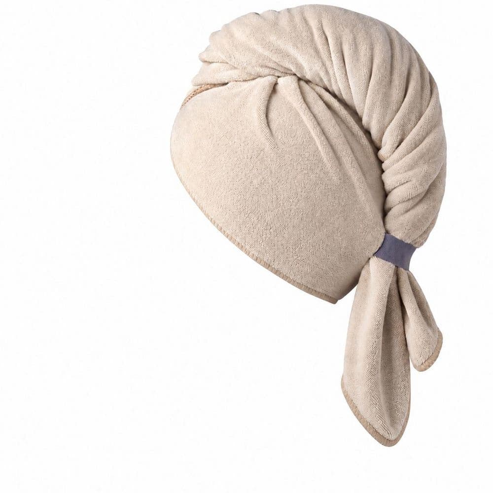 LAIFUCAM Camel Microfiber Hair Towel Wrap Super Absorbent Quick Dry Turban for Women Curly Long Thick Hair Anti Frizz (1)