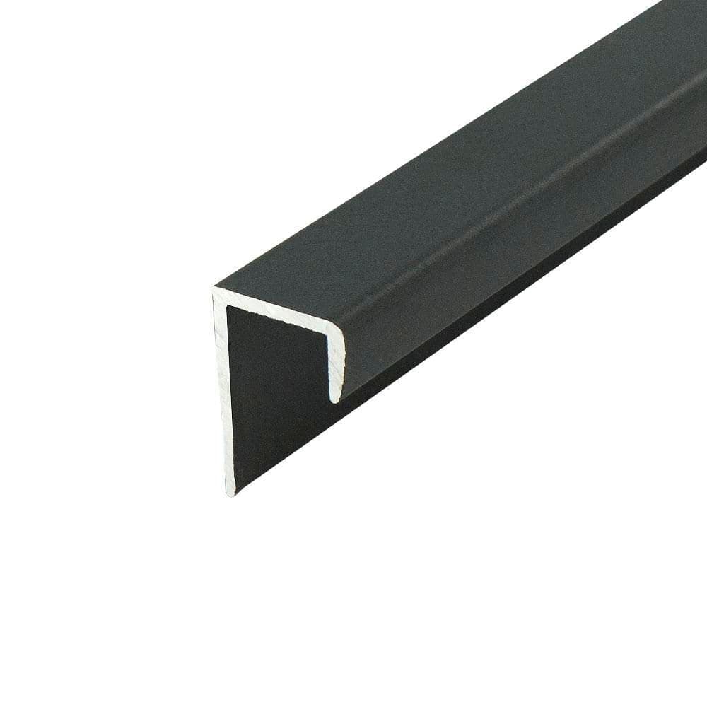 Outwater 4-Pack 0.65 in. D x 1 in. W x 36 in. L Finished Black Powder Coated Aluminum Cap Moulding Fits 1/2 in. Boards