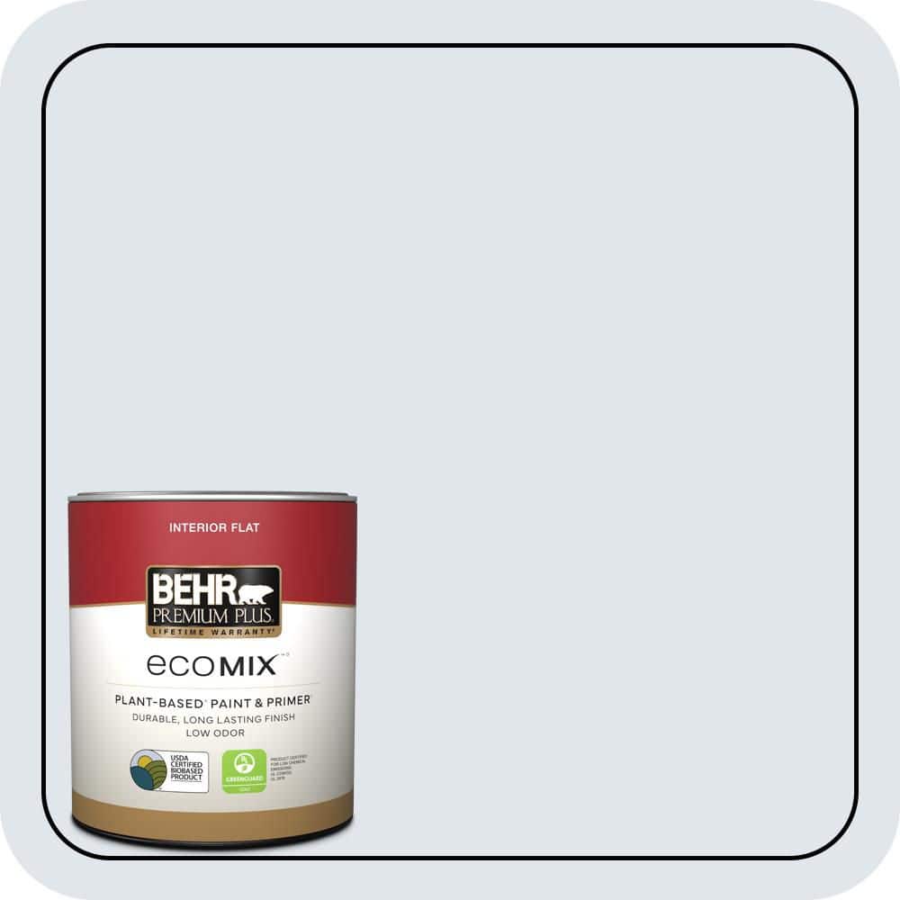 BEHR PREMIUM PLUS 1 qt. #590E-1 Lavender Ice Flat EcoMix Plant-Based Interior Paint & Primer (1)