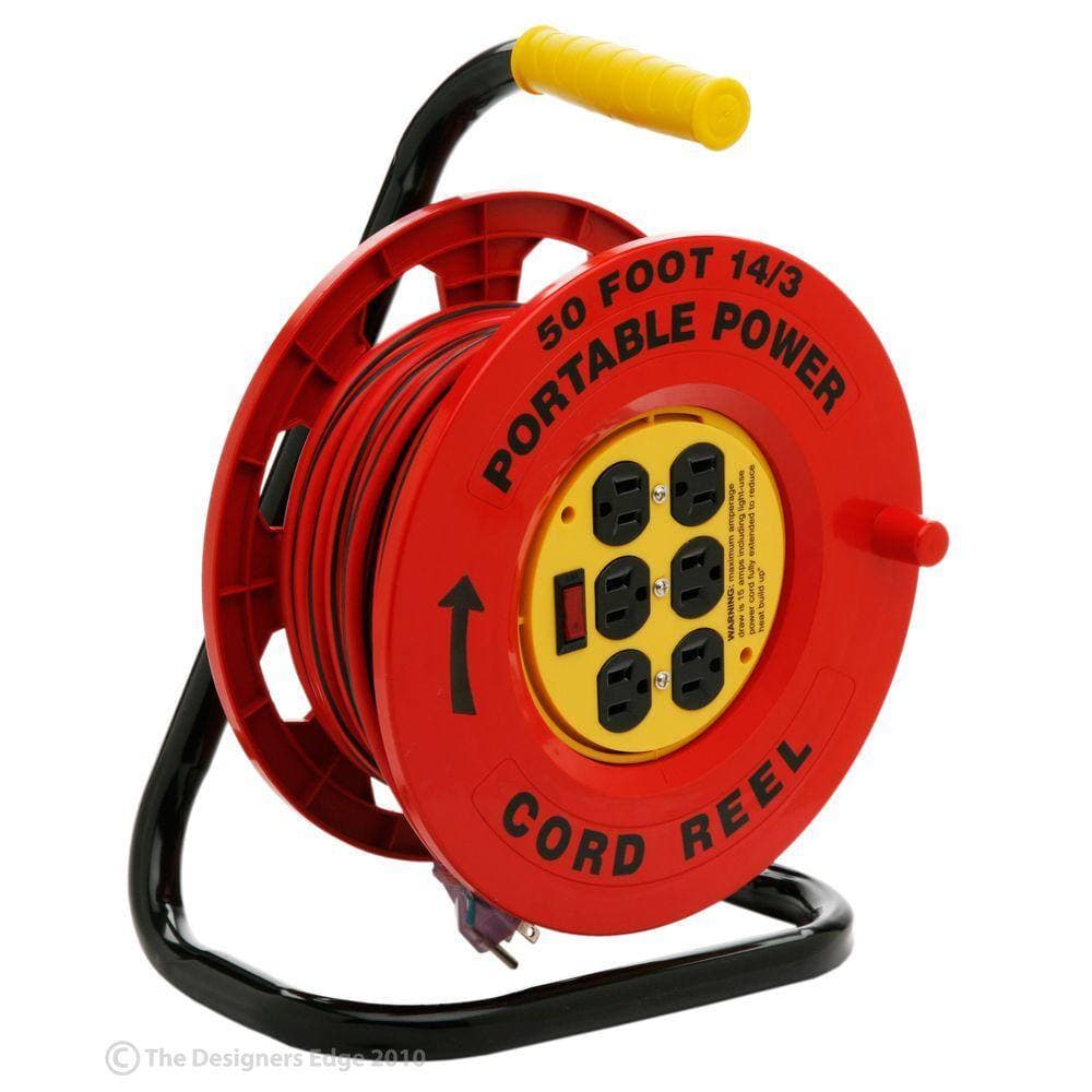 Southwire 50 ft. 14/3 Red Cord Reel Power Station with 6 Outlets (2)