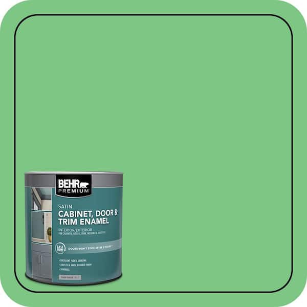 BEHR PREMIUM 1 qt. #P390-5 Garden Stroll Satin Enamel Interior/Exterior Cabinet, Door & Trim Paint (2)