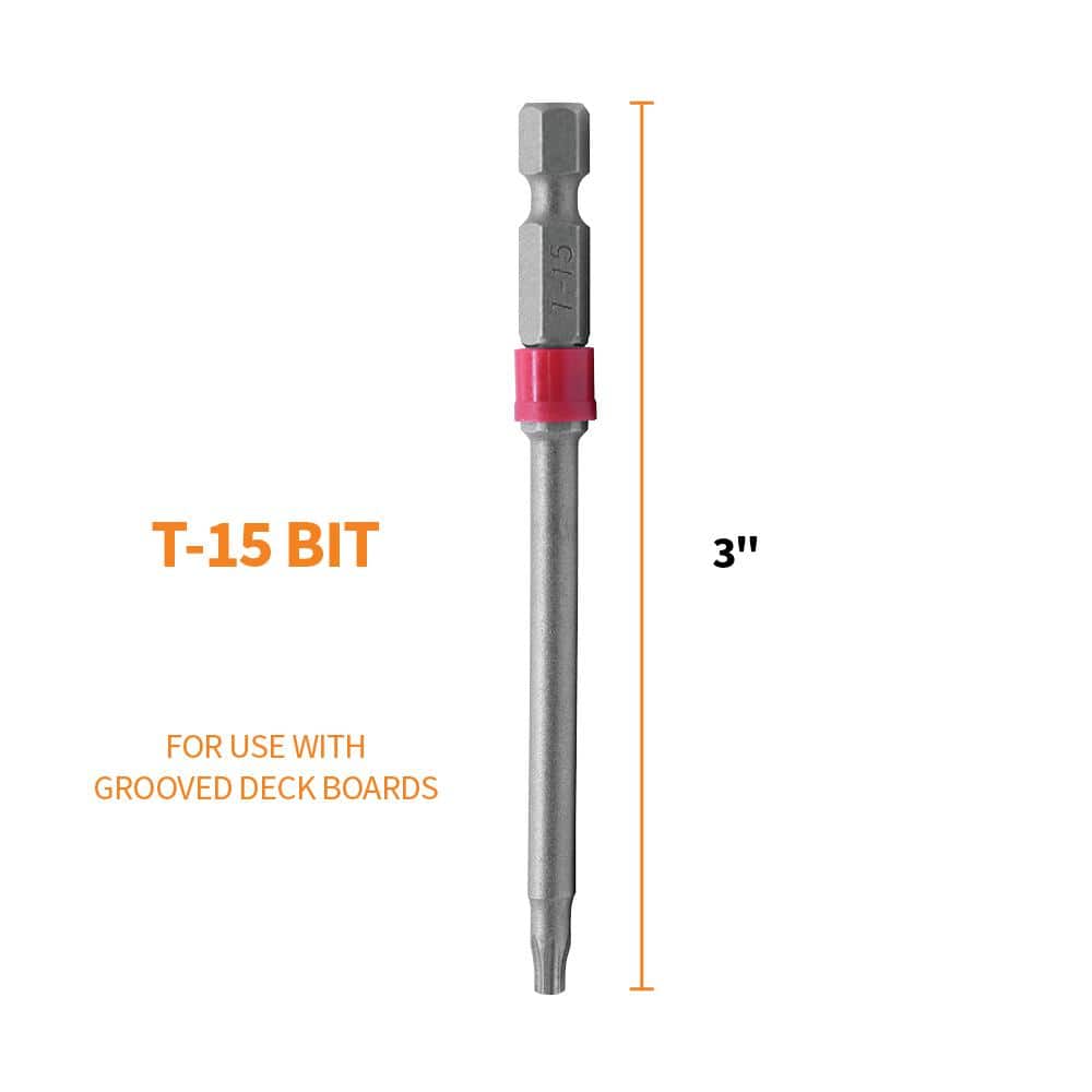CAMO 3 in. T15 Star Drive Steel Grooved Board Driver Bits (2-Pack) (2)