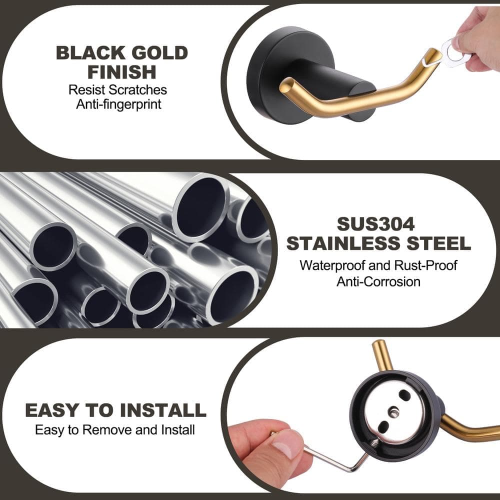 WOWOW Modern J-Hook Knob Robe/Towel Hook (3)