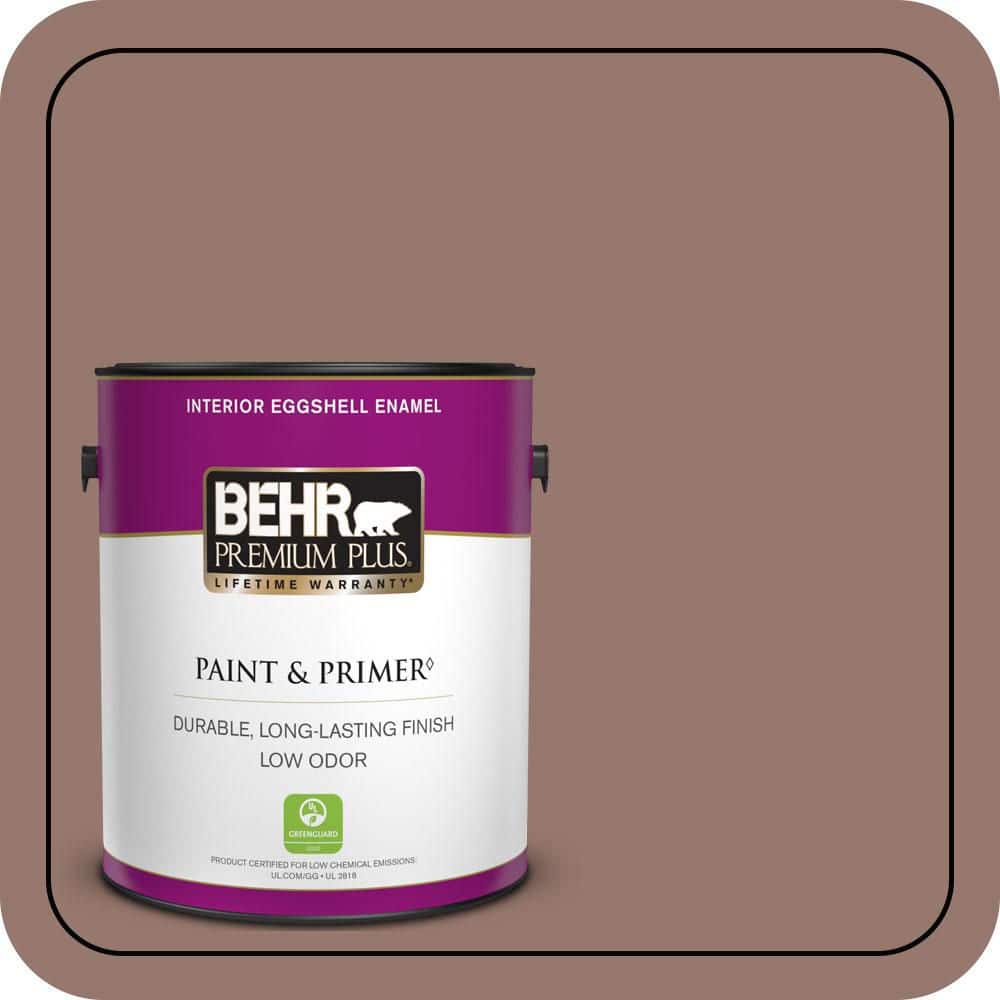 BEHR PREMIUM PLUS 1 gal. #N160-5 Chocolate Delight Eggshell Enamel Low Odor Interior Paint & Primer
