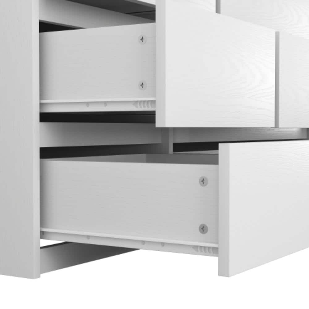 Unbranded 47.2 in. W x 19.7 in. D x 71.7 in. H Bathroom White Linen Cabinet (3)