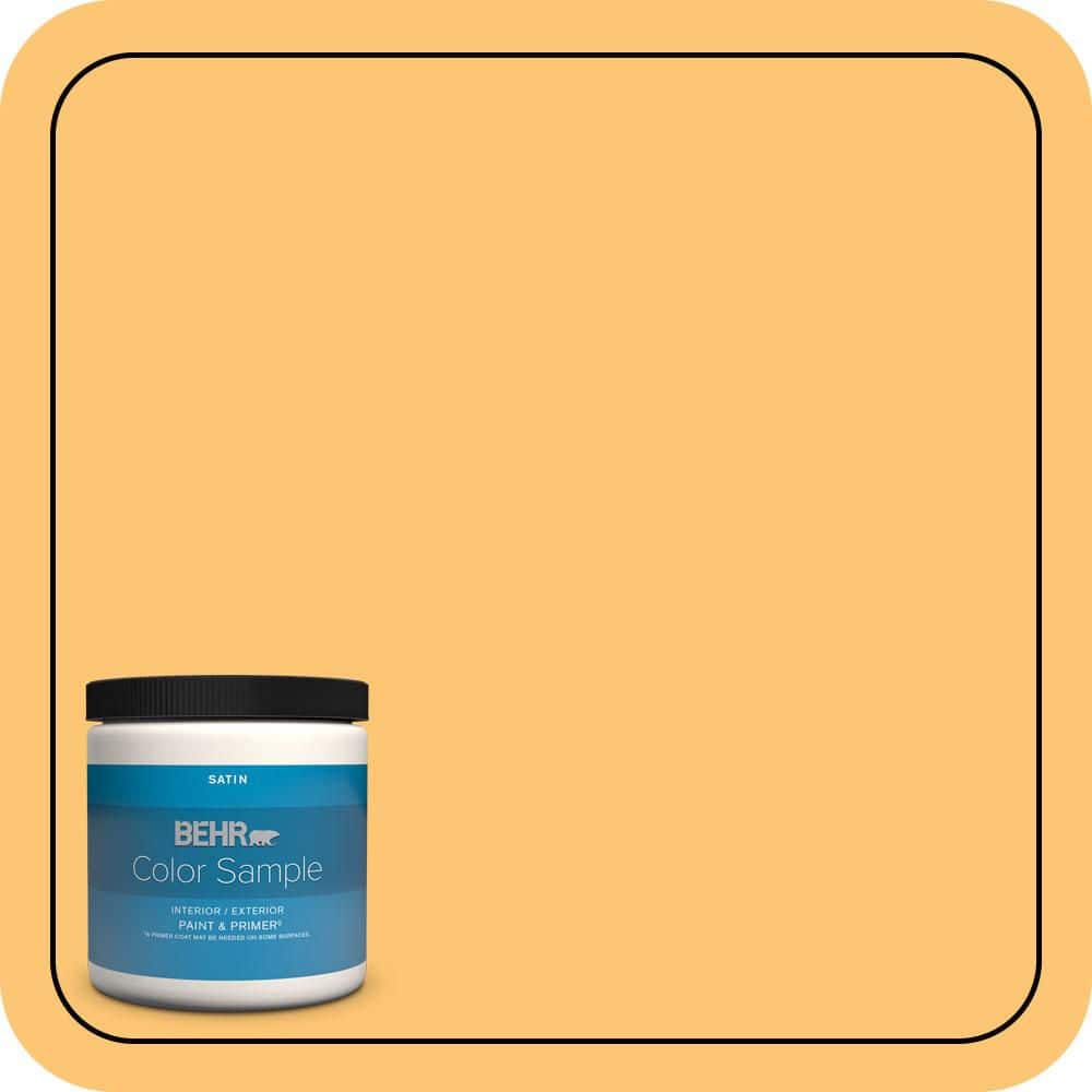 BEHR PREMIUM PLUS #BIC-42 Liquid Gold Enamel Interior/Exterior Paint & Primer Color Sample