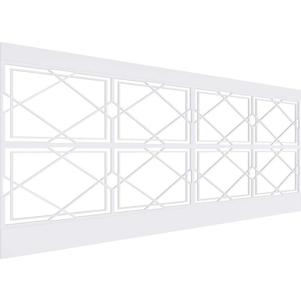 Ekena Millwork 40 in. H x 94-1/2 in. W 26.24 sq. ft. Kiowa PVC Wainscot Paneling Kit