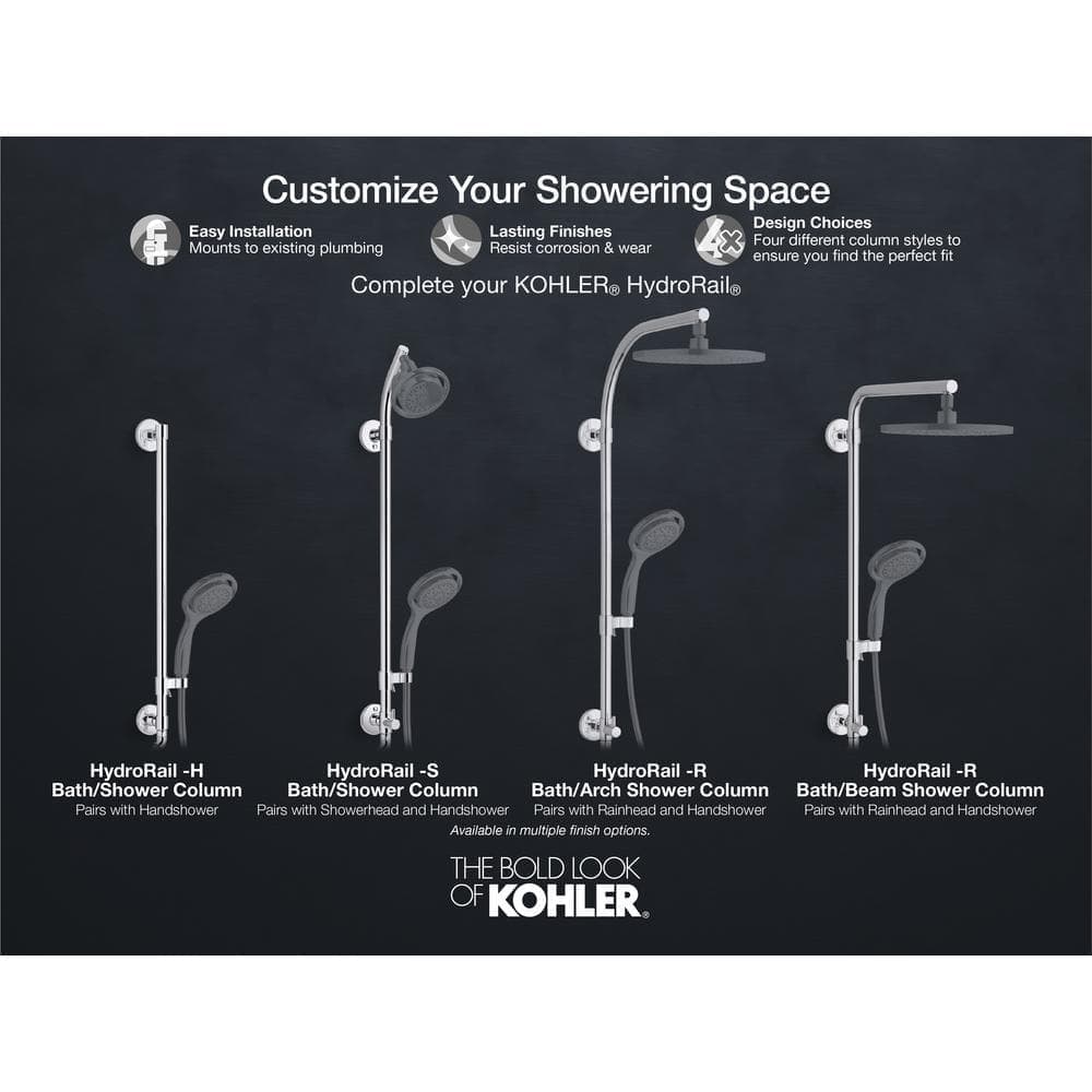 KOHLER HydroRail Shower Column for Beam Shower Arms in Polished Chrome (3)