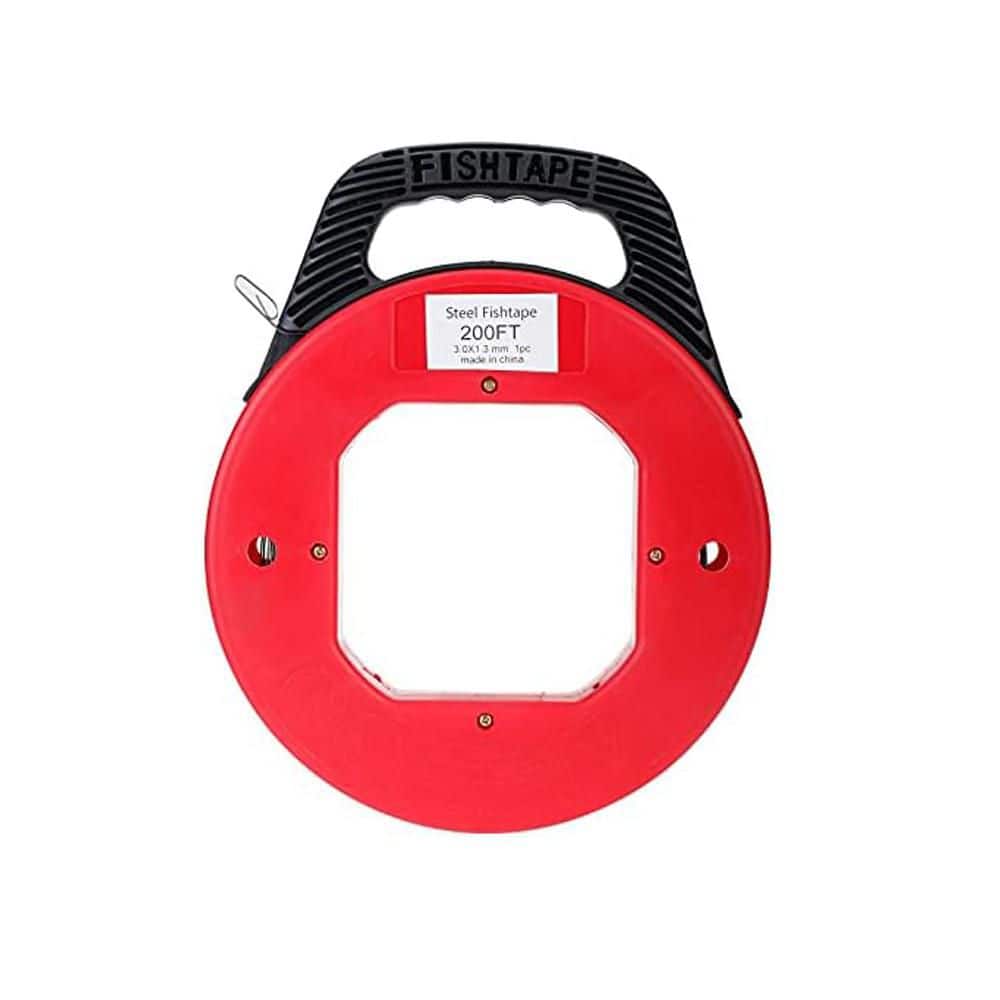 YICHUHAOXI 200 ft. Spring-Steel Fish Tape Hand Wire Puller with Durable Red Plastic Case and Slip-Resistant Design (1)
