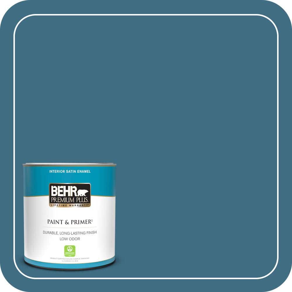 BEHR PREMIUM PLUS 1 qt. #560D-6 Seven Seas Satin Enamel Low Odor Interior Paint & Primer