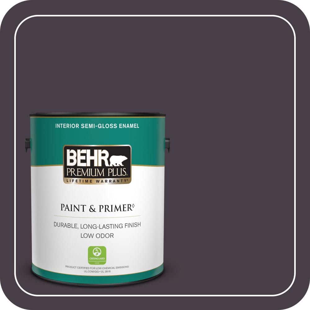 BEHR PREMIUM PLUS 1 gal. #PPU17-20 Eclectic Purple Semi-Gloss Enamel Low Odor Interior Paint & Primer