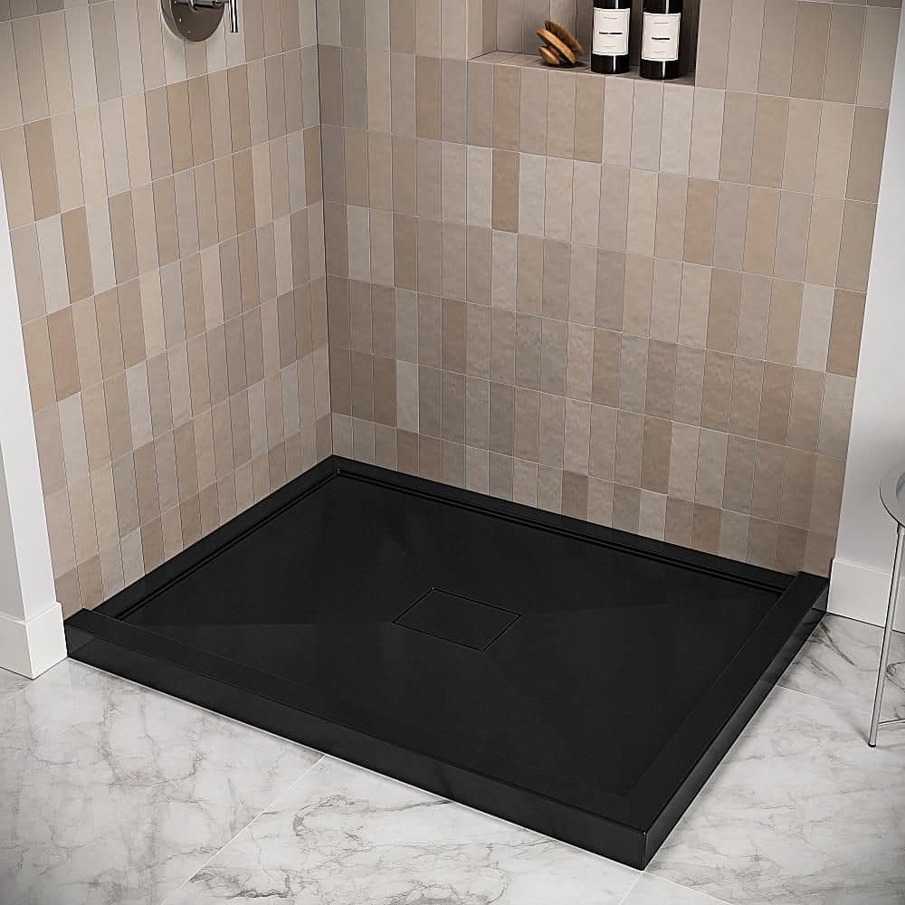 Streamline GB-2612-452-BL 60 in. 36 in. Corner Acrylic Shower Pan Base with Drain, Drain Included (3)