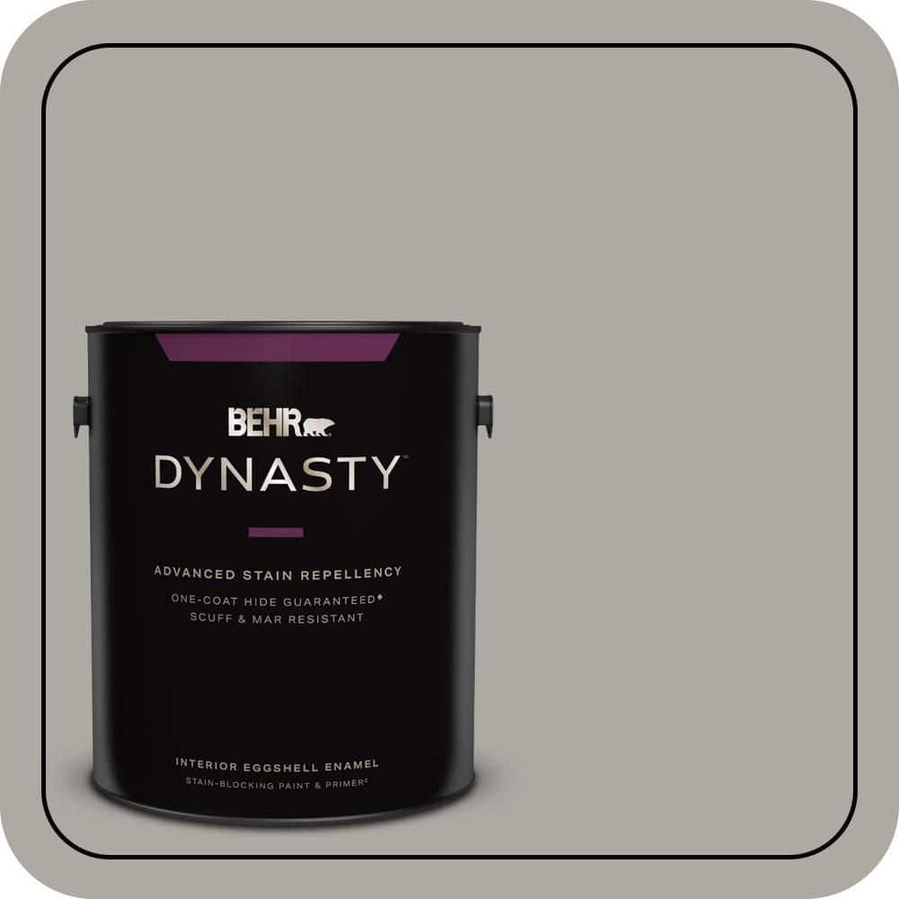 BEHR DYNASTY 1 gal. #PPU24-10 Downtown Gray Eggshell Enamel Interior Stain-Blocking Paint & Primer