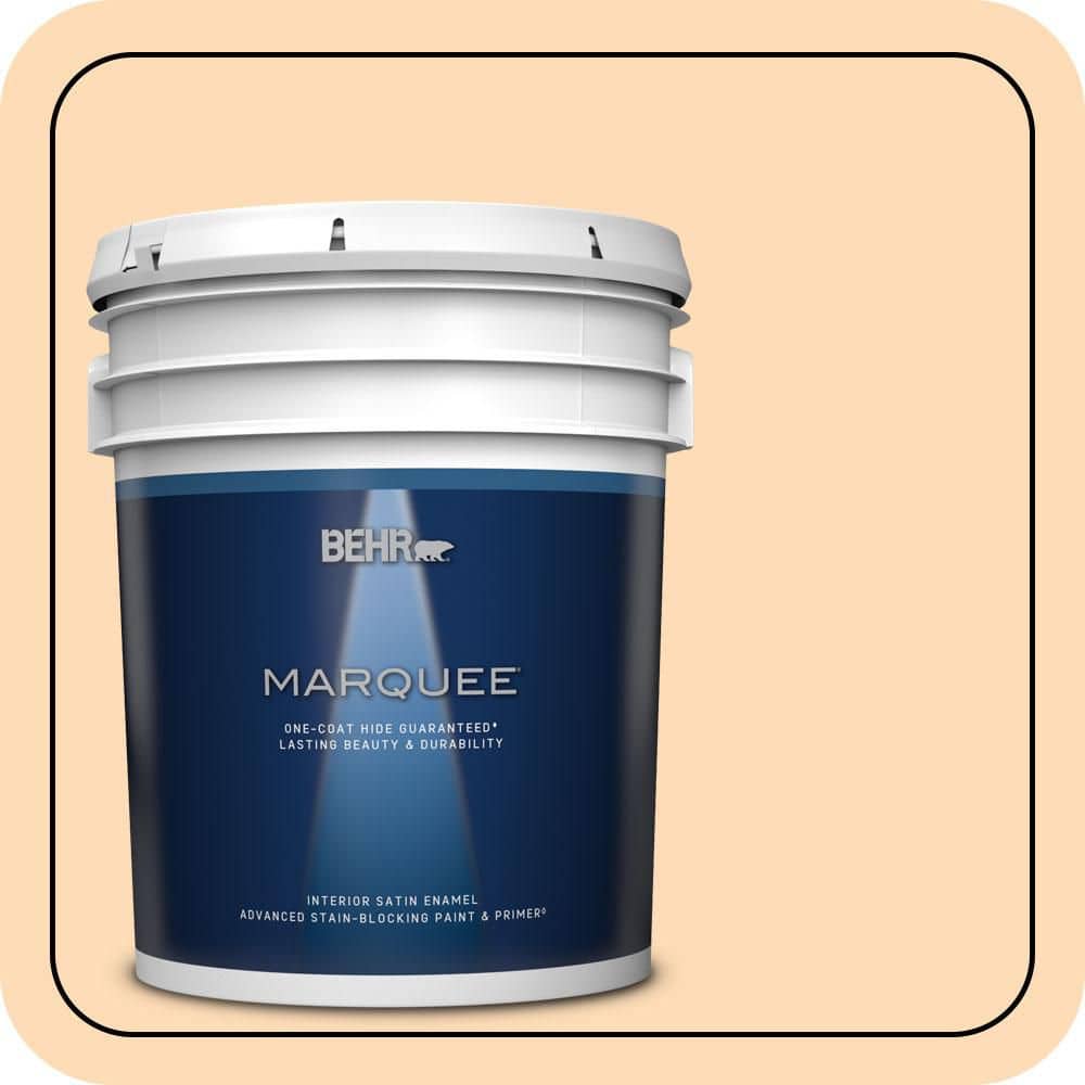 BEHR MARQUEE 5 gal. #P220-2 Peche Satin Enamel Interior Paint & Primer