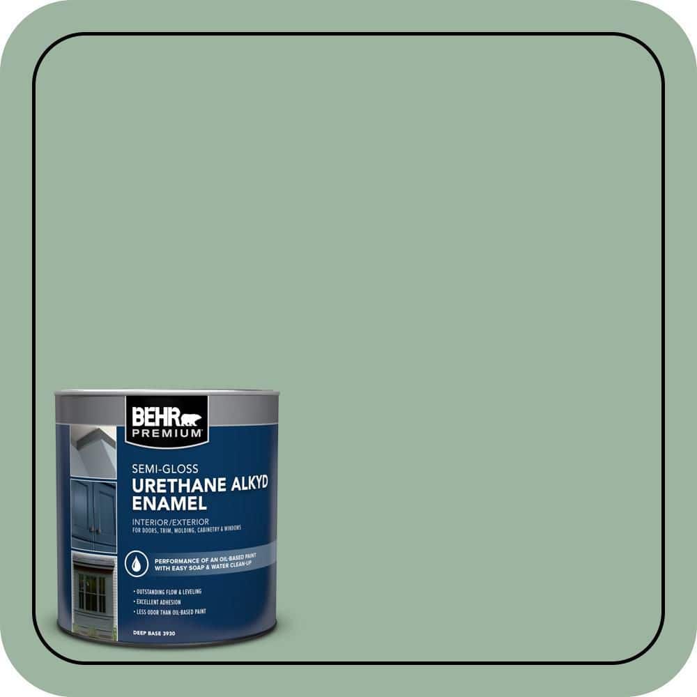 BEHR PREMIUM 1 qt. #S410-4 Copper Patina Semi-Gloss Enamel Urethane Alkyd Interior/Exterior Paint (1)