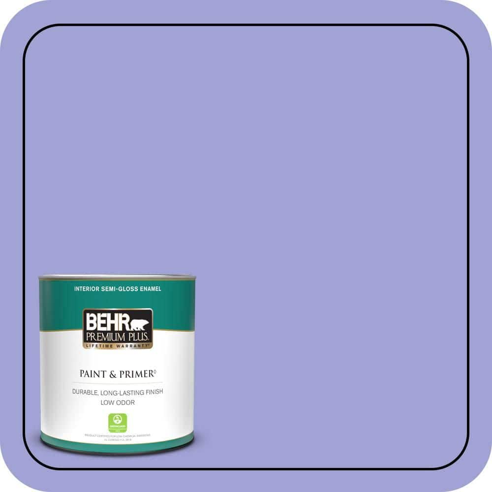 BEHR PREMIUM PLUS 1 qt. #P550-4 Water Hyacinth Semi-Gloss Enamel Low Odor Interior Paint & Primer