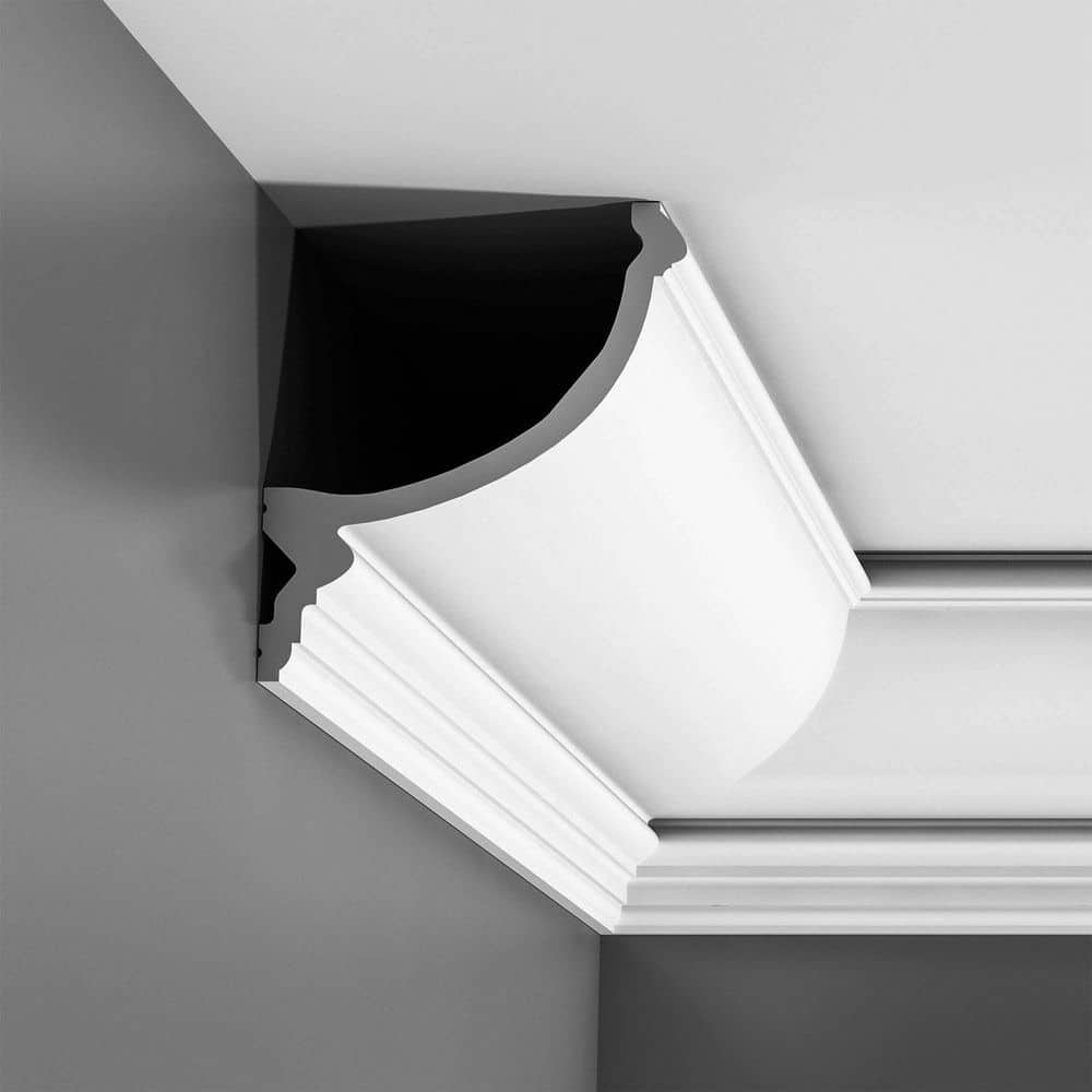 ORAC DECOR 5-3/4 in. x 6-3/4 in. x 78-3/4 in. Primed White Plain Polyurethane Crown Moulding (10-Pack) (3)