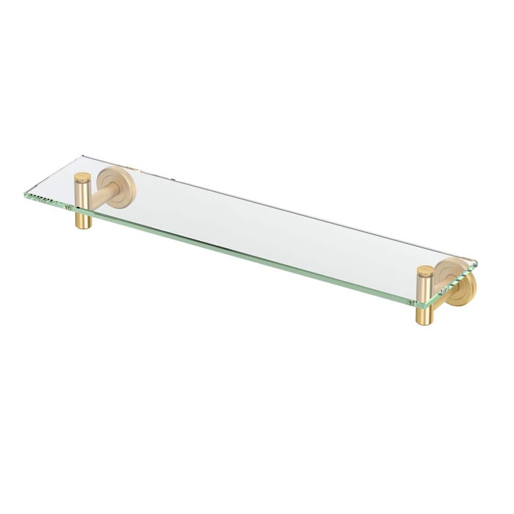 Gatco Latitude II 20.13 in. W Glass Shelf in Brushed Brass (1)